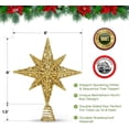 thumbnail image 4 of 8 Inch Bethlehem Glitter Gold Star Christmas Tree Topper, Christmas Tree Toppers, Rustic Tree Toppers Christmas Tree Topper Star For 3-6 ft Trees, 4 of 8