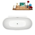 thumbnail image 4 of 65" Streamline N302BNK Soaking Freestanding Tub and Tray With Internal Drain in Brushed Nickel, 4 of 11