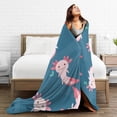 thumbnail image 5 of DouZhe Ultra-Soft Micro Fleece Lightweight Flannel Bed Blanket, Cute Animal Axolot Lizard Print Cozy Warm Throw Blankets, 60"x50", 5 of 7