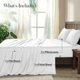 thumbnail image 2 of Lux Decor Twin Bed Sheets - 4 Piece Ultra-Soft Microfiber Sheets Set, Deep Pocket Fitted Sheet, Flat Sheet & 2 Pillowcases, Breathable Hotel Luxury, OEKO-TEX Certified, White, 2 of 10