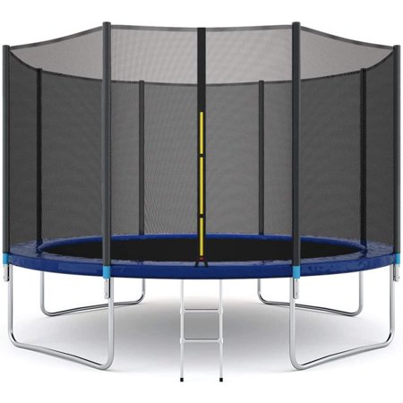 14FT Trampoline with Safety Enclosure Net  Spring Pad and Ladder  Outdoor Exercise Fitness with Waterproof Jumping Mat for Adults Teens and Kids
