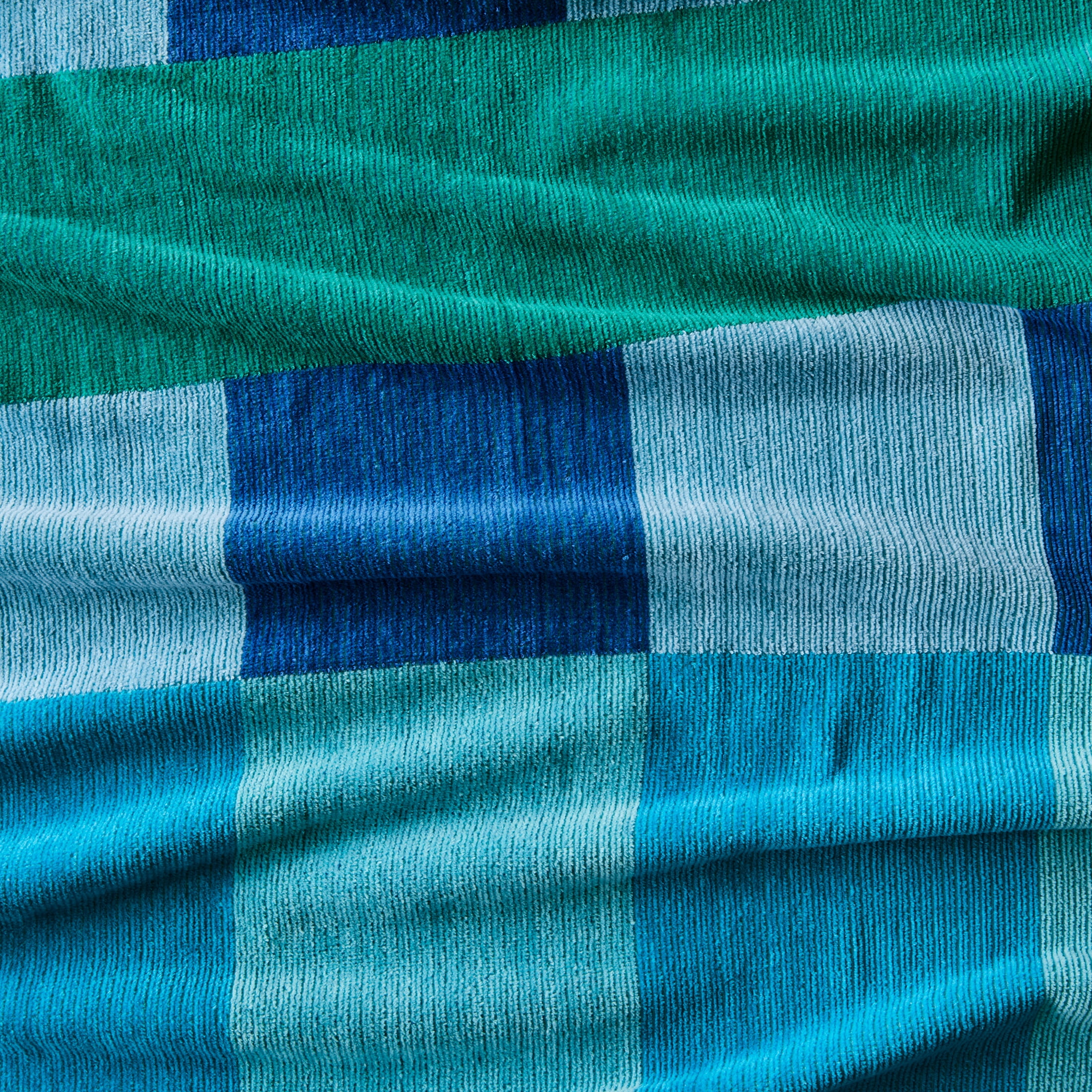 Better Homes & Gardens Coastal Macro Striped Blue & Green Cotton-Blend Beach Towel