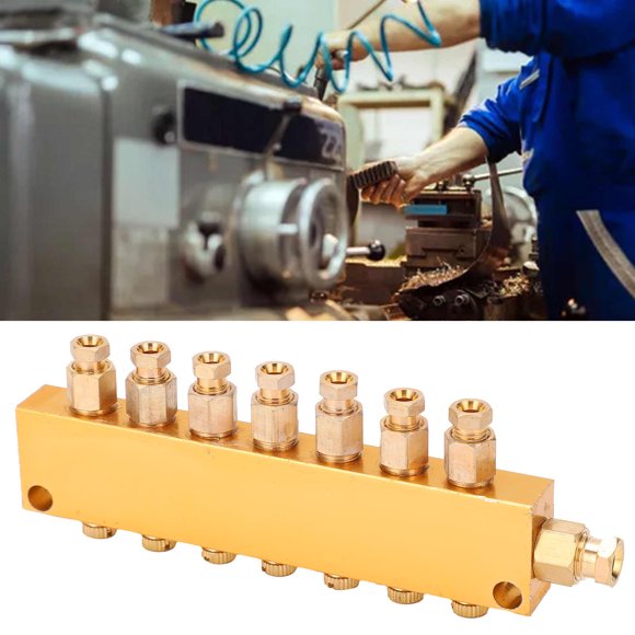 Brass Oil Distributor, Adjustable Lube Piston Valve Separator, Internal Card Type for CNC Machinery, Production Lines, and Machine Tools Lubrication Systems