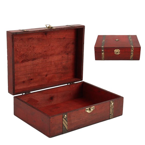 Vintage Wooden Box Pirate Small Wooden Box for storage for Jewelry Storage,Cards Collection,Gifts and Home Decoration