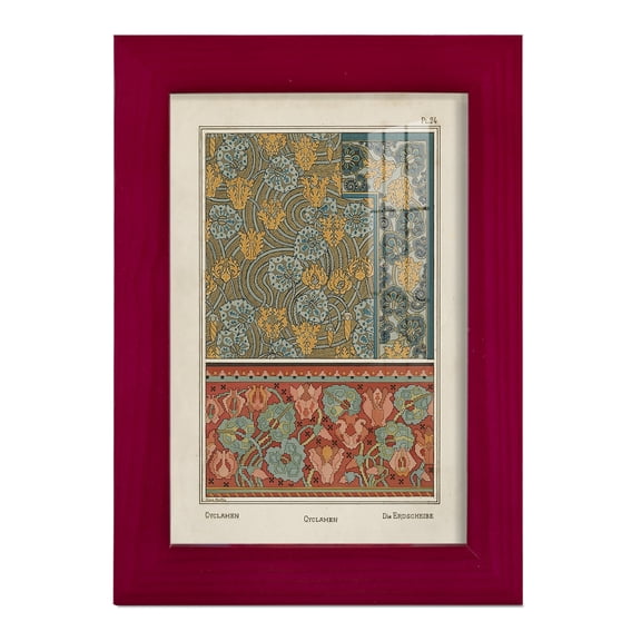 Nouveau Decorative I - Framed Print w/glass - Cherry Red