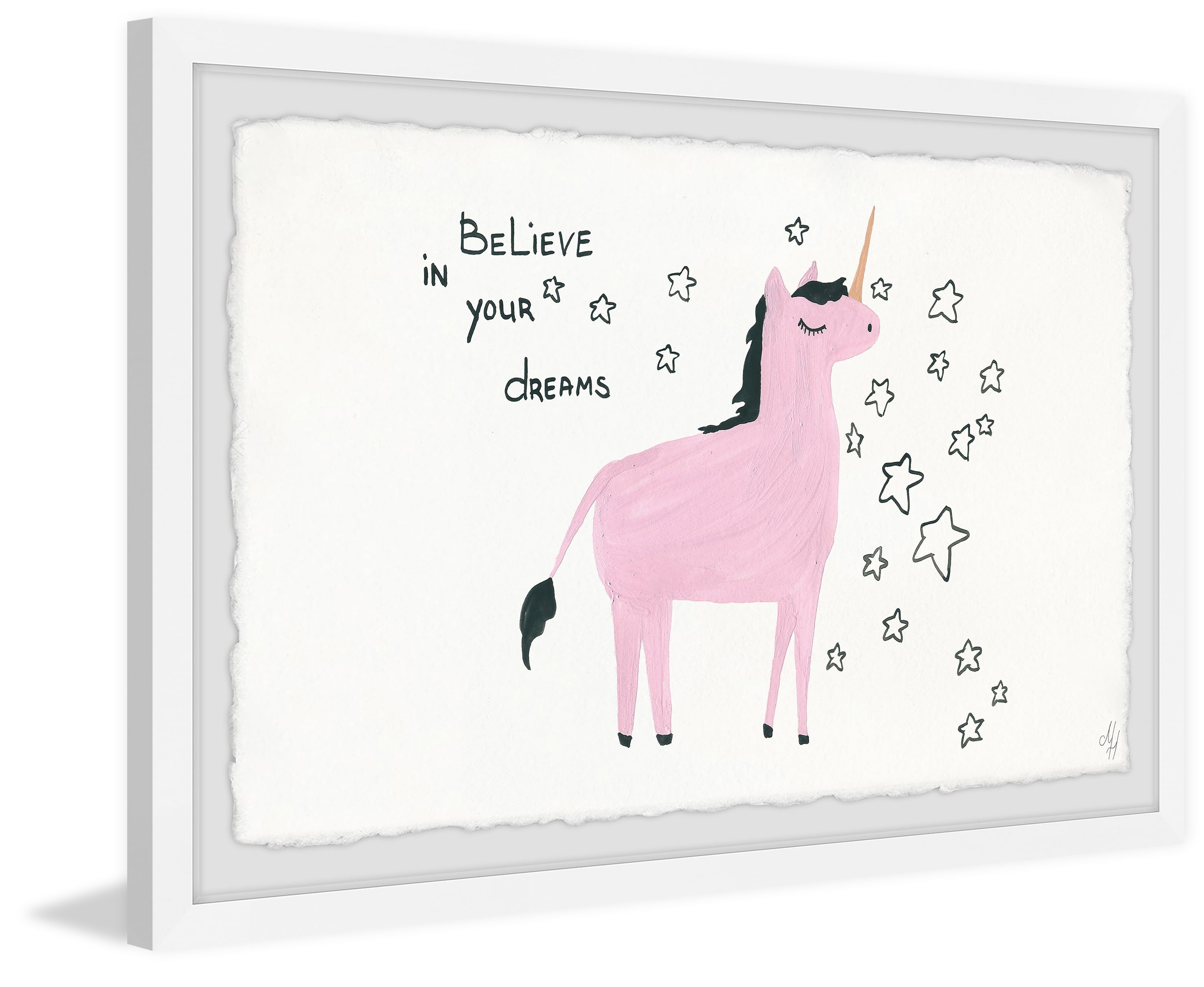Marmont Hill Unicorn Dreams Framed Wall Art, 30.00" x 1.50"