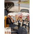 thumbnail image 4 of Outdoor Tablecloth with Umbrella Hole and Zipper, Gingerbread Christmas Square Table Cloth 54x54 Inch Waterproof Tablecloth, Xmas Balls Branches Farmhouse Picnic Table Cover for Patio Camping, 4 of 7