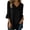 Black, variant on Paiwinds Women's Casual Solid V-Neck Tunic Blouse 3/4 Sleeve Ruffle Cuff Loose Fit Top Olive Green Fashion Shirt