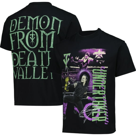 Men's Black The Undertaker Oversized Heavyweight Demon T-Shirt