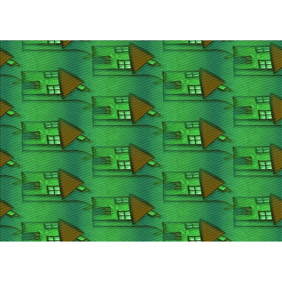 Ahgly Company Indoor Rectangle Patterned Neon Green Area Rugs, 2' x 4'