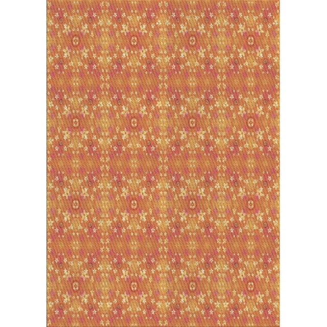 Ahgly Company Tapis d'Intérieur Rectangulaire Transitionnel Orange Lavable à la Machine, 8 Pieds x 10 Pieds