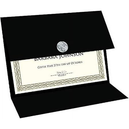 Geographics Tri Fold Black Certificate Holder Linen Texture 9.25 x 12.5 Holds Diplomas Certificates and Pictures Pack of 5