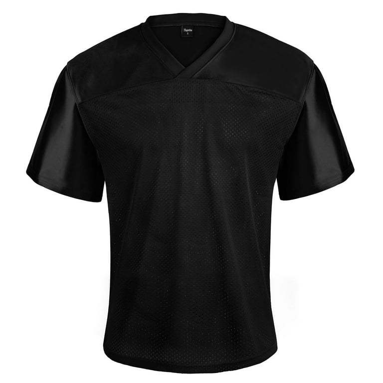 Toptie Mens Football Jersey Shirt, Adult Mesh Soccer Jerseys Breathable, Game Day Team Shirt-Black-L Toptie Mens Football Jersey Shirt, Adult Mesh Soccer Jerseys Breathable, Game Day Team Shirt-Black-L