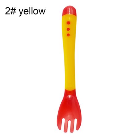 

YeccYuly Baby Silicone Temperature Sensing Spoon Fork Safety Infant Feeding Flatware