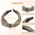 thumbnail image 6 of Leopard Headband Top Knot Cheetah Headband Knotted Headbands Elastic Hair Accessories for Women Khaki, 6 of 7