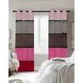 thumbnail image 3 of Fsddascl Pink Grey Blackout Curtains for Bedroom/Living Room, Thermal Insulated Kitchen Curtains, Vintage Stripe Farmhouse Wood Grain Ombre Grommet Darkening Window Treatment Drapes 42"x63"x2, 3 of 8