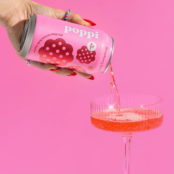2X - Poppi Raspberry Rose Prebiotic Soda - 12 fl oz Can - Walmart