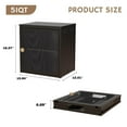 thumbnail image 2 of Lisonu Foldable Storage Cabinet with Glass Door, Stackable Organizer Cube for Home Office Kitchen, Black, 2 of 17