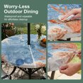 thumbnail image 5 of Round Outdoor Tablecloth with Umbrella Hole and Zipper, Blue Red Seahorse Coastal Tablecloth with Elastic Waterproof, Retro Beach Coral Nautical Patio Table Covers for 36" - 44" Picnic Pool Tables, 5 of 9