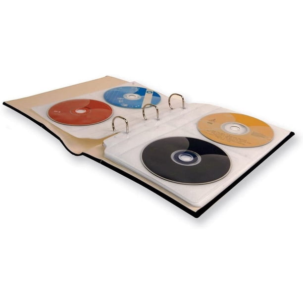 Bellagio-Italia Black Leather CD/DVD Storage Binder - 6 Pack, 288