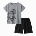 thumbnail image 2 of KPOPLK 2PCS Boys Summer Clothes for 1T 2T 3T 4T 5 6T Toddler Boy Outfits Cartoon Print Set Boy Clothing Crew Neck Set(Grey,5-6 Years), 2 of 7