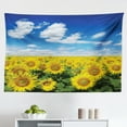 thumbnail image 1 of Sunflower Tapestry, Landscape a Golden Yellow Field and Distant Hill Sunset Colors Agriculture, Fabric Wall Hanging Decor for Bedroom Living Room Dorm, 2 Sizes, Orange Yellow, by Ambesonne, 1 of 1