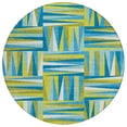 thumbnail image 2 of Addison Rugs Chantille Indoor/Outdoor Transitional Squares Teal Washable Round Rug, 8' x 8', 2 of 6