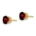 thumbnail image 2 of Primal Gold 14 Karat Yellow Gold 7mm Garnet Post Earrings, 2 of 4