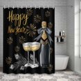 thumbnail image 3 of Shower Curtain Happy New Year Bathroom Curtains with Hooks, Waterproof Fabric Champagne Cup Gold Fireworks Bath Shower Curtains Set for Bathroom Bathtubs Decor 36x72 Inch, 3 of 9