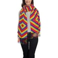 thumbnail image 4 of Foulard à Franges pour Femmes, Châle Long à Rayures Arc-en-Ciel, Léger et Chaud, 4 of 6
