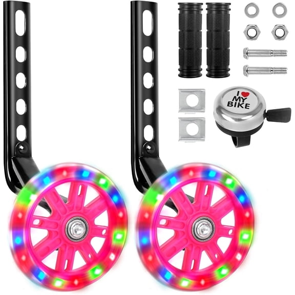 Bike Training Wheels for 12 14 16 18 20 Inch Bicycle, Pink