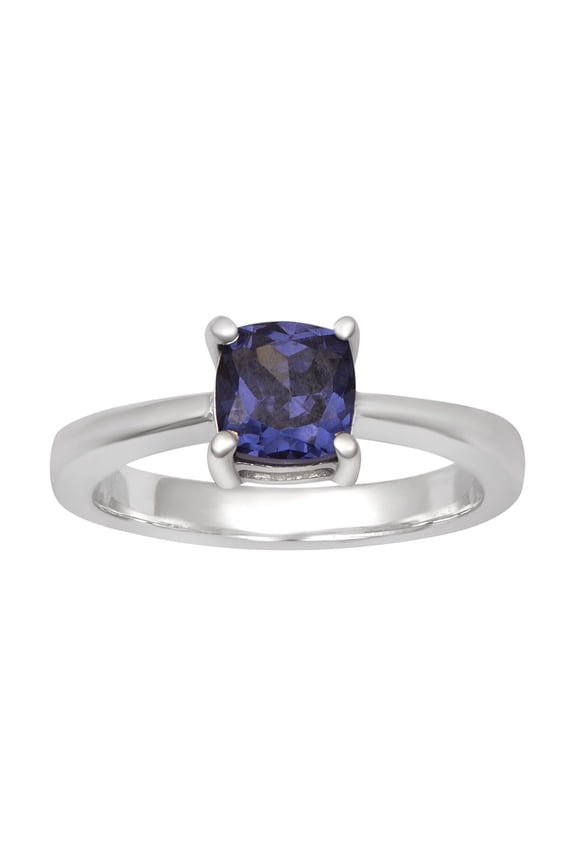 1.96 Ctw Cushion Shape Simulated Tanzanite Gemstone 925 Sterling Silver Solitaire Ring Spring Jewelry