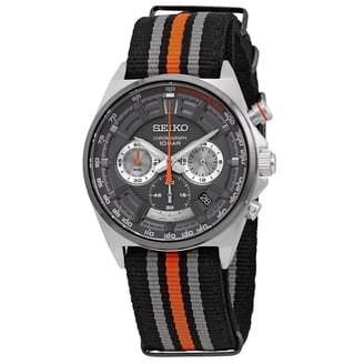 Seiko Essentials Men's Black Dial Quartz Chronograph Watch SSB446