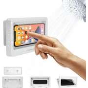 CHARGEWORX Waterproof Shower Phone Holder | Wall-Mountable Smartphone Holder for Bathroom, Kitchen | Touchscreen Enabled, Anti-Fog, Universally Compatible | Portable, E-Z Install, Secure Hold