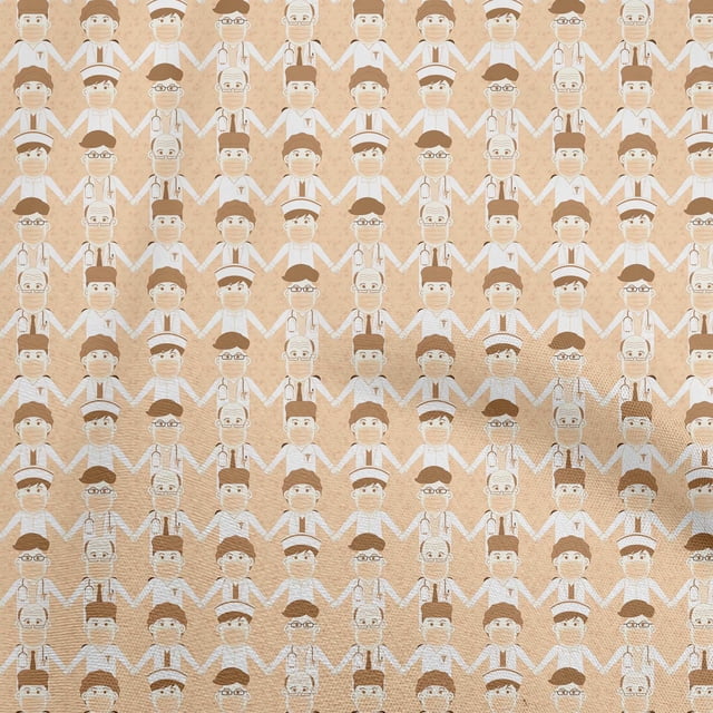oneOone Tissu Polyester Spandex Beige Clair Matériel de Robe Médicale Tissu Imprimé Tissu au Mètre 56 Pouces de Large