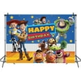 thumbnail image 3 of Toy Story Happy Birthday Anime Cartoon Theme Backdrops Banner Birthday Party Decor Supplies,5x3ft, 3 of 4
