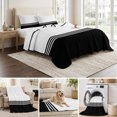 thumbnail image 6 of Twin XL Quilt Set 68''x98'', Black White Striped Lightweight Summer Bedspread Coverlet Set with 2 Pillow Shams, Modern Abstract Art Breathable All Season Quilt Bedding for Dorm/Guest Room, 6 of 9