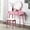 Pink, variant on Gold Wood Vanity - Modern Look With Stool, Mirror And Functional Drawer For Academic Area Stool In Stylish Addition Home