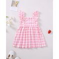 thumbnail image 4 of 18 Months Baby Girls Dress 24 Months Girls 2PCS Sleeveless Dress Infant Girls Plaid Dress Toddler Girls Summer Floral Dress Pink and Red, 4 of 10