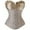 Beige, variant on Women's Sexy Bustier with Corset Strapless Bridal Bra Corselet Vintage Floral Ruched Ruffle Trim Body Shaper Bodysuit