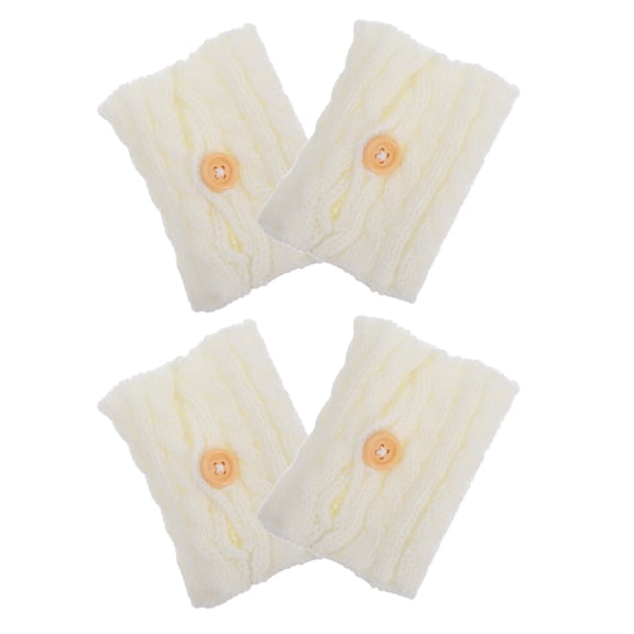 BESTYASH 4pcs Knitted Protective Sleeve for Glass Cup Reusable White Cozy