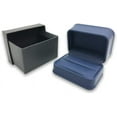 thumbnail image 3 of 1 Qty - Soft-Touch Double Ring Egyptian-Blue Jewelry Box - Plush Faux Leather - Sales / Display / Gifts, 3 of 3