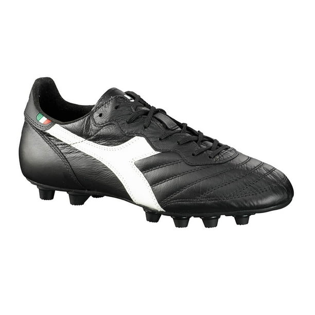 Diadora Men's Brasil Italy LT MD Soccer Cleats Black Calf Leather