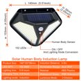thumbnail image 3 of 2side 102LED PIR Motion Sensor Solar Energy Street lamp 3 lighting modes Yard Path Home Garden Solar Power Induction Wall Light, 3 of 5