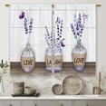 thumbnail image 6 of Farmhouse Purple Lavender Kitchen Curtains Bottle Rustic Country Flower Small Short Cafe Window Curtains Floral Plank Rod Pocket Bathroom Window Drapes Treatment Tier Curtains (27.5x36 Inch), 6 of 6
