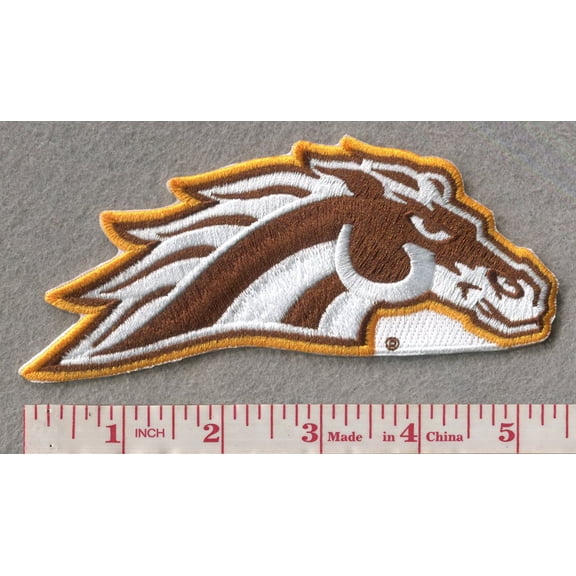 Western Michigan Primary Mark 5.5” Wide x 2.25”H, Velcro Hook Patch (Not an Iron-on Patch)