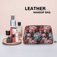 thumbnail image 4 of Rose Flowers Blue Makeup Bag, Leather Waterproof Travel Toiletry Bag, Large Capacity Cosmetic Bag Make up Bags Organizer fro Travel Size Toiletries Women Girls, 4 of 4