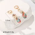 thumbnail image 4 of Hot-Selling Vintage Beaded Stone Hoop Earrings - Fashionable and Colorful Lightweight Luxury Earrings for Women - Wholesale, 4 of 5