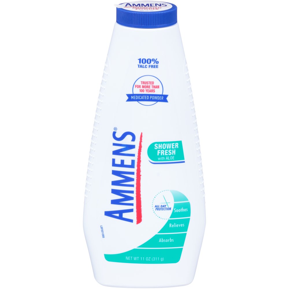 Ammens® Shower Fresh Medicated Talc Free Powder 11 oz. Bottle Walmart
