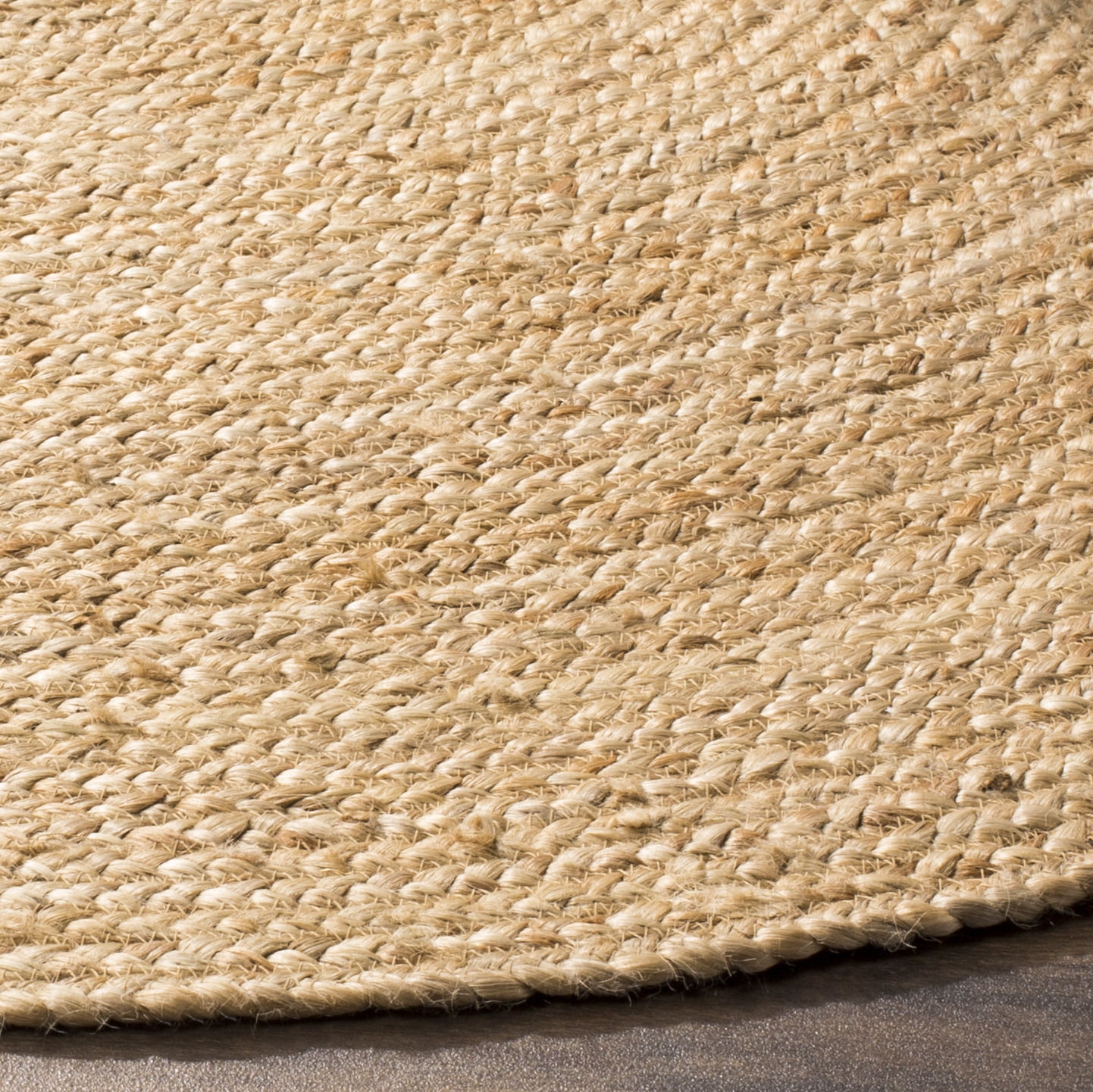 SAFAVIEH Natural Fiber Cebrail Braided Jute Area Rug, Natural, 4' x 4' Round